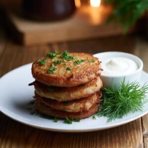 Traditional Deruny with Mushrooms